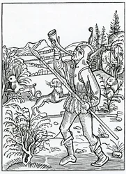 De aquel que quiere servir a dos amos, ilustración de la traducción al inglés de Alexander Barclay de 